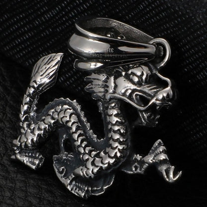 Punk Rock Gothic Stainless Steel Vintage Dragon Pendant Necklace*