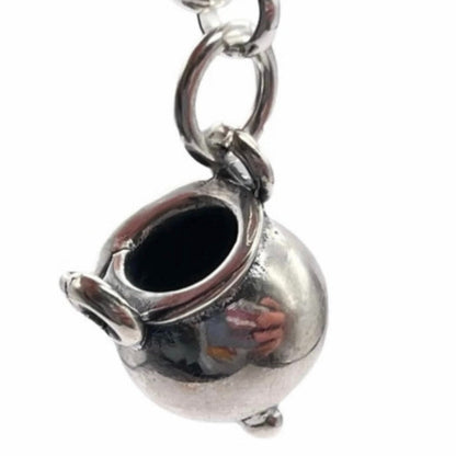 925 Sterling Silver Pagan and Wiccan Charm Bracelet with 8 individual 925 Sterli