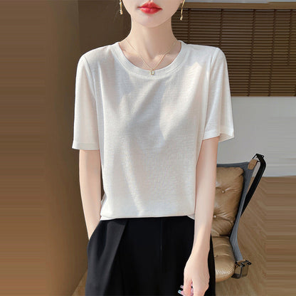 2025 New women's round-neck short thin soft skin-friendly T-shirt short sleeve*