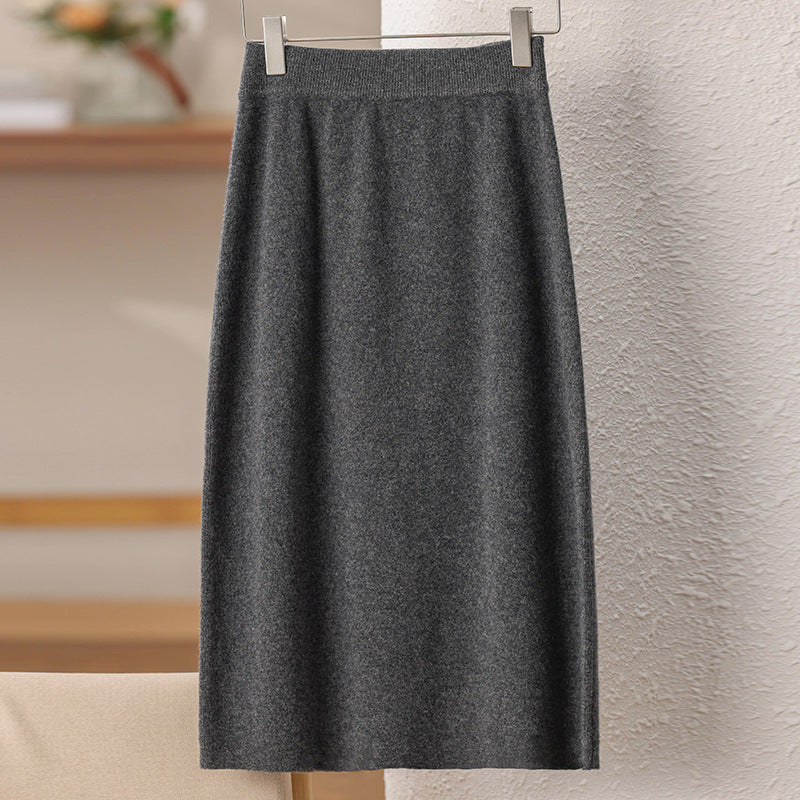 2025 Women's 100% wool long loose and versatile fitted hip-hugging dress*