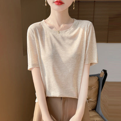 2025 New women's round-neck short thin soft skin-friendly T-shirt short sleeve*