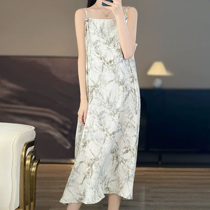 2025 New women's one neck Chinese style dress with solid color temperament long skirt*