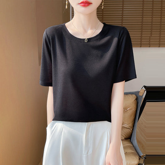 women's round-neck short thin soft skin-friendly T-shirt short sleeve 25