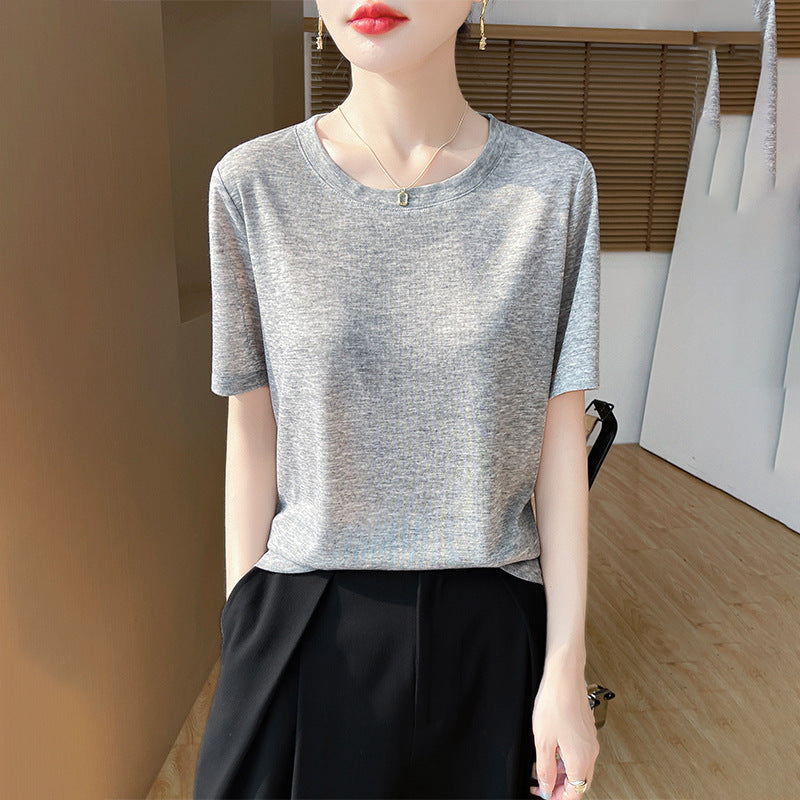 2025 New women's round-neck short thin soft skin-friendly T-shirt short sleeve*