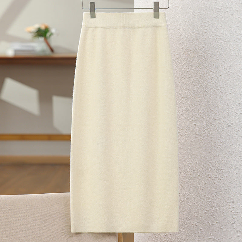 2025 Women's 100% wool long loose and versatile fitted hip-hugging dress*