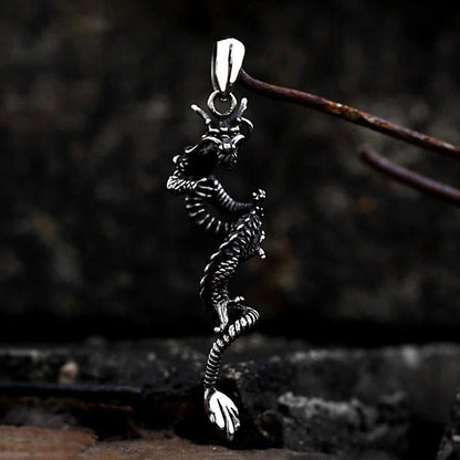 Dragon Sword Viking Stainless Steel Punk Biker Pendant Necklace