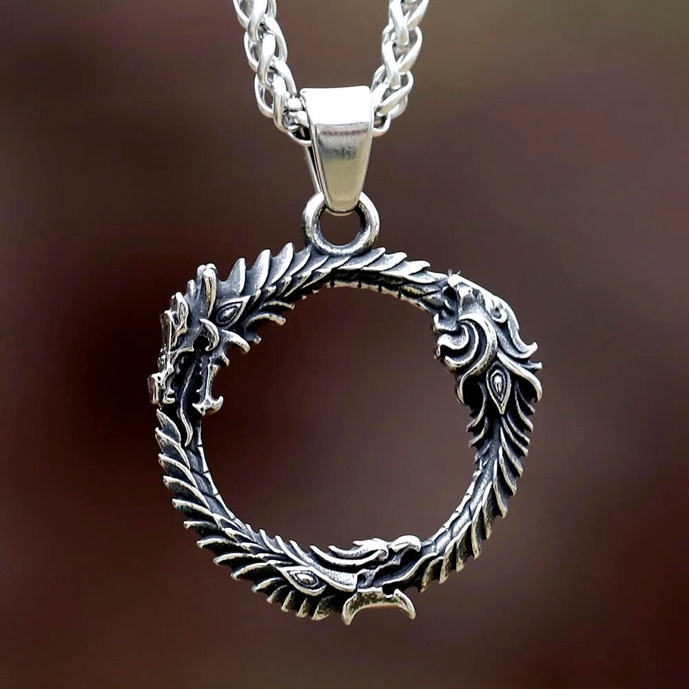Viking Dragon Punk Stainless Steel Men Pendant Necklace*