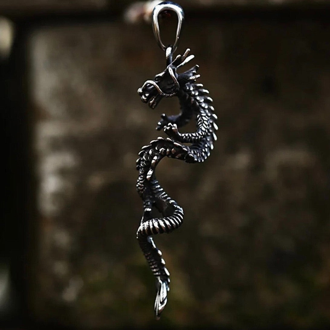 Dragon Sword Viking Stainless Steel Punk Biker Pendant Necklace