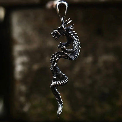Dragon Sword Viking Stainless Steel Punk Biker Pendant Necklace