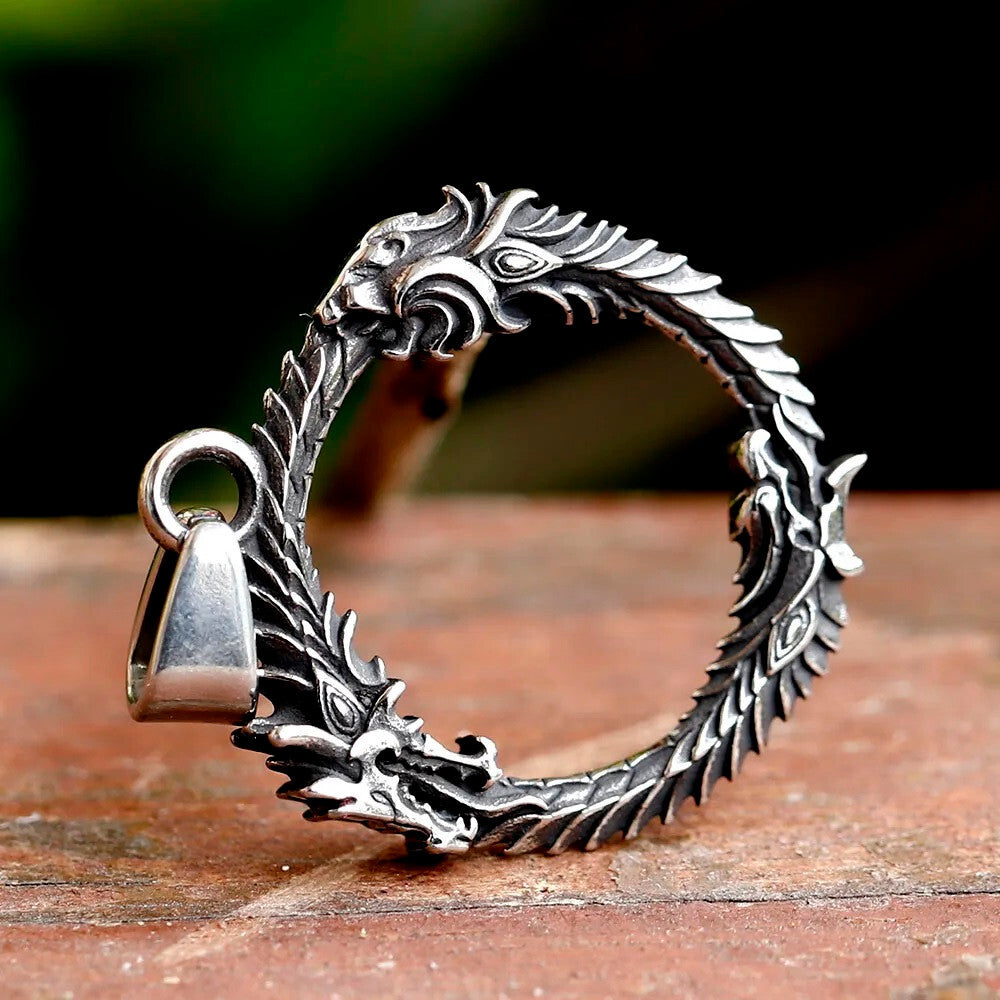 Viking Dragon Punk Stainless Steel Men Pendant Necklace*