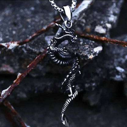 Dragon Sword Viking Stainless Steel Punk Biker Pendant Necklace