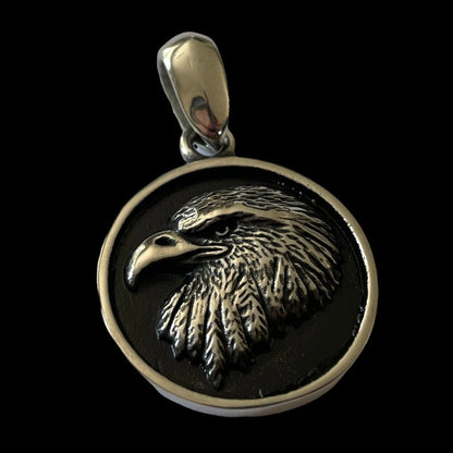 Nordic Stainless Steel Viking Eagle/Raven Head Punk Pendant Necklace*